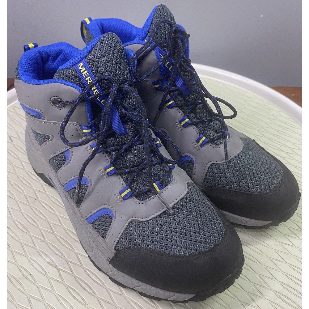 Merrell Oakcreek Boys 7/ Women 8 Low Low Lace Hiking Ando Ankle Boot, Gray/Blue